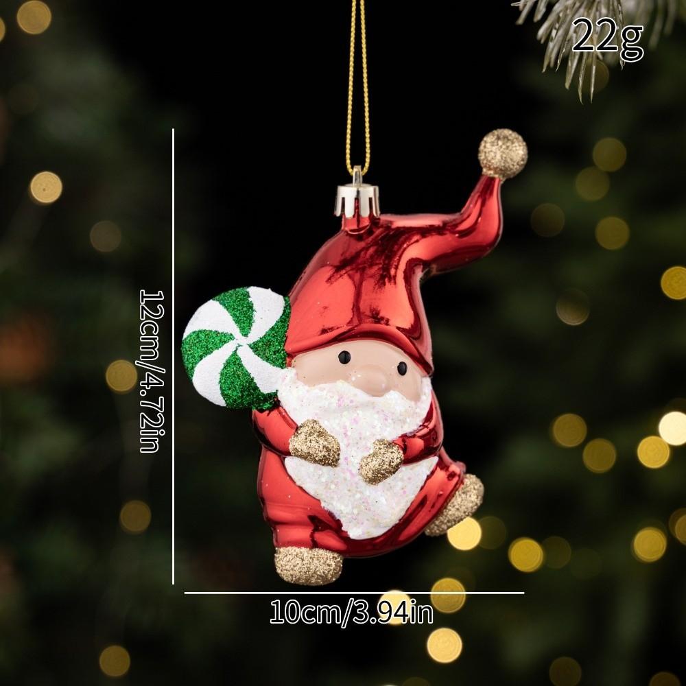 Plastic Santa Hanging Pendant Cartoon Shape Character Xmas Ornament Window Display