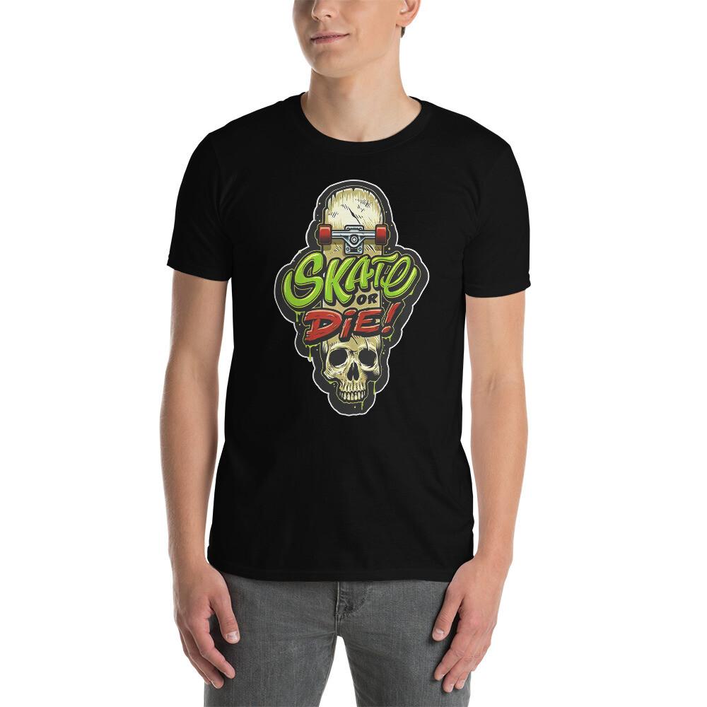 SKATE OR DIE SKATEBOARD FUN GREAT GRAPHIC Short-Sleeve Unisex T-Shirt S разноцветный