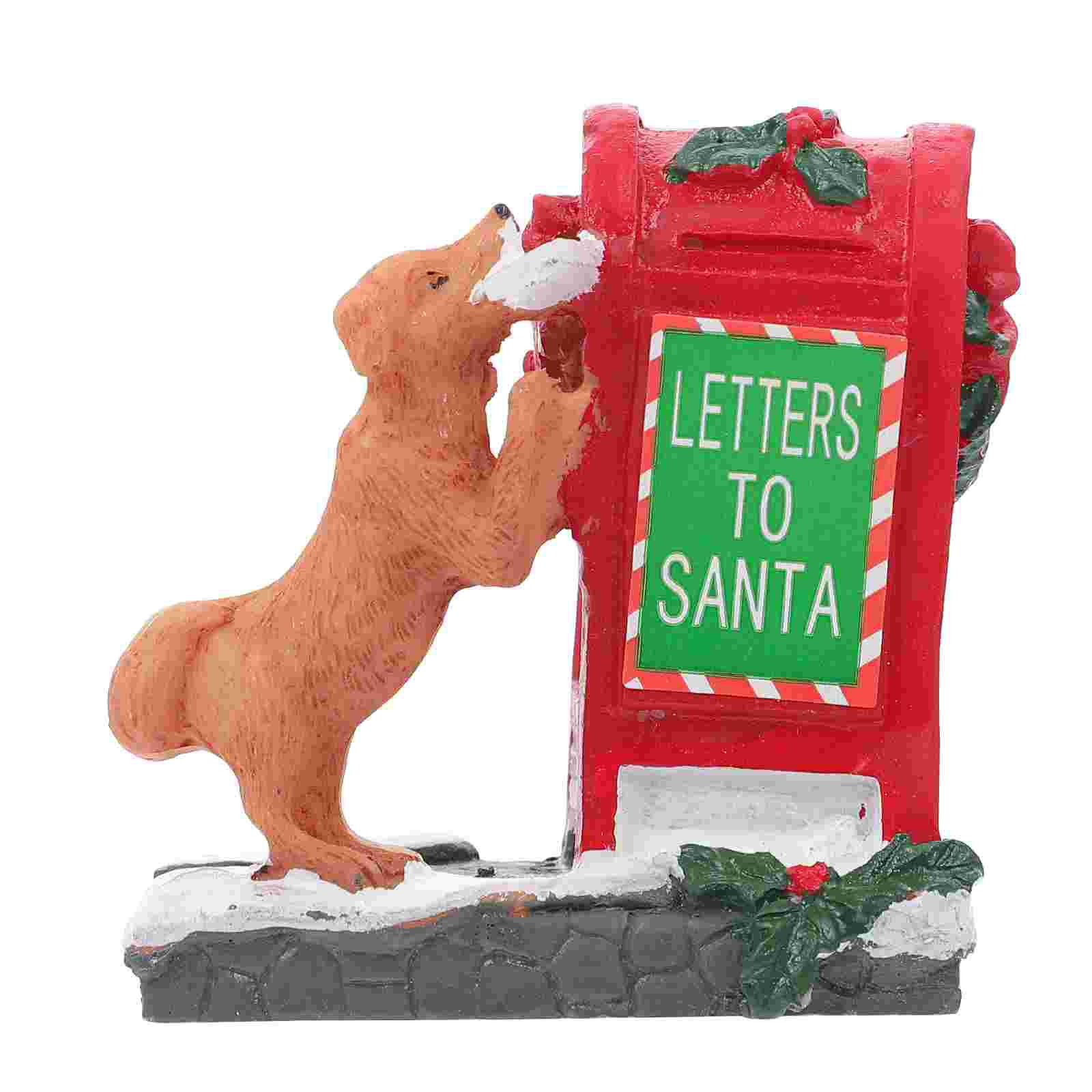 

Ornament Handicraft Ornaments Tabletop Christmas Dessert Mailbox Figurine Red Crafts 5.5x3x6cm
