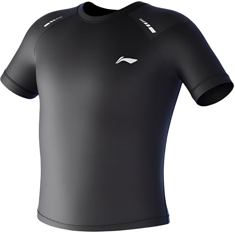 

Li Ning Спорт Кэжуал Простой Пуловер с Круглым Вырезом Короткий Рукав Купальник Мужской купальник Черный LNYW821-1 3XL