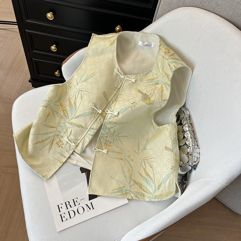 Jacquard Brocade Vest Women 2025 Early Spring New Fashion Sense Vest Top
