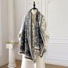 Elegant Jacquard Design Scarf Imitation Cashmere Soft Warm Fringe Shawl Autumn Winter Coldproof Windproof Blanket Scarf