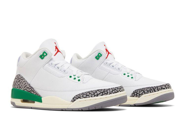 Women's Sneakers Nike Jordan 3 Retro Lucky Green (Women's) White/Lucky Green/Varsity Red/Cement Grey/Sail