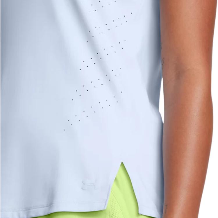 Under Armour Launch Elite Solid Versatile Short Sleeve Breathable T-Shirt Women Tops Rain-Cloud-Blue 1383364-464