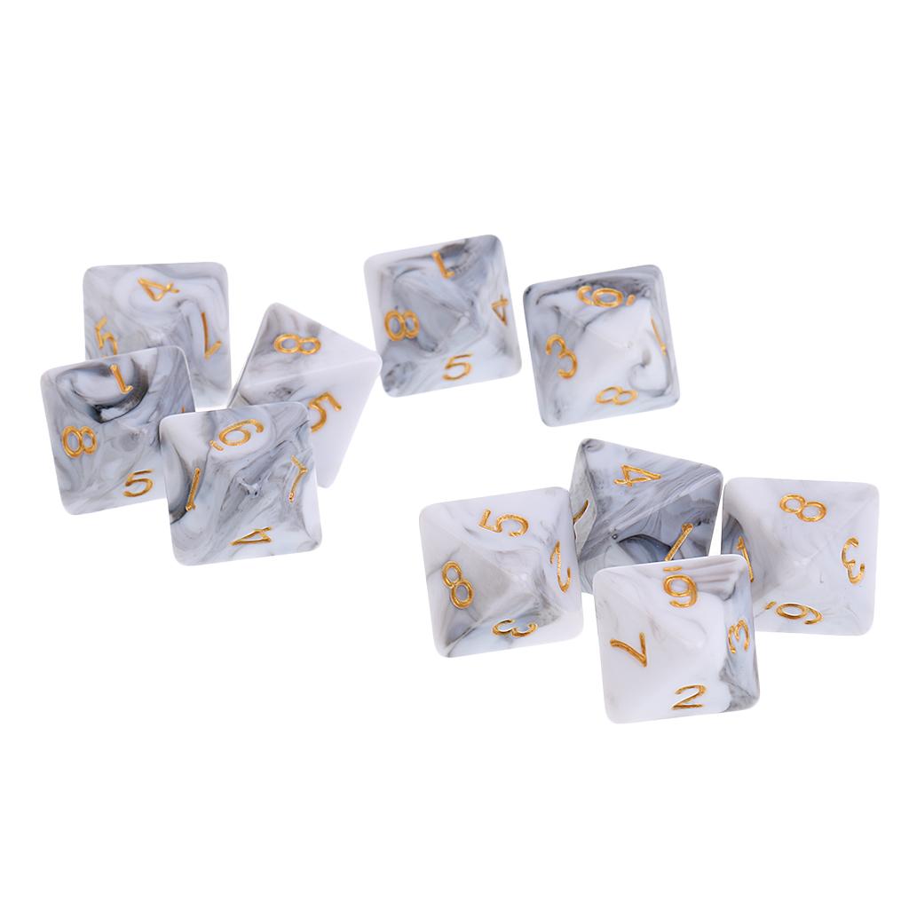 Set of 10 Octahedral Dice for Interactive Gaming Experience