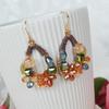 Bohemian Hand-Woven Earrings, Ethnic Style Crystal Earrings, Personalized Temperament, Ear Hook Earrings.