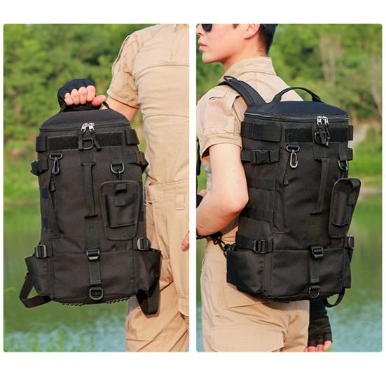 Fishing Backpack with Rod Holder Large Capacity Waterproof Oxford Cloth Outdoor Camping