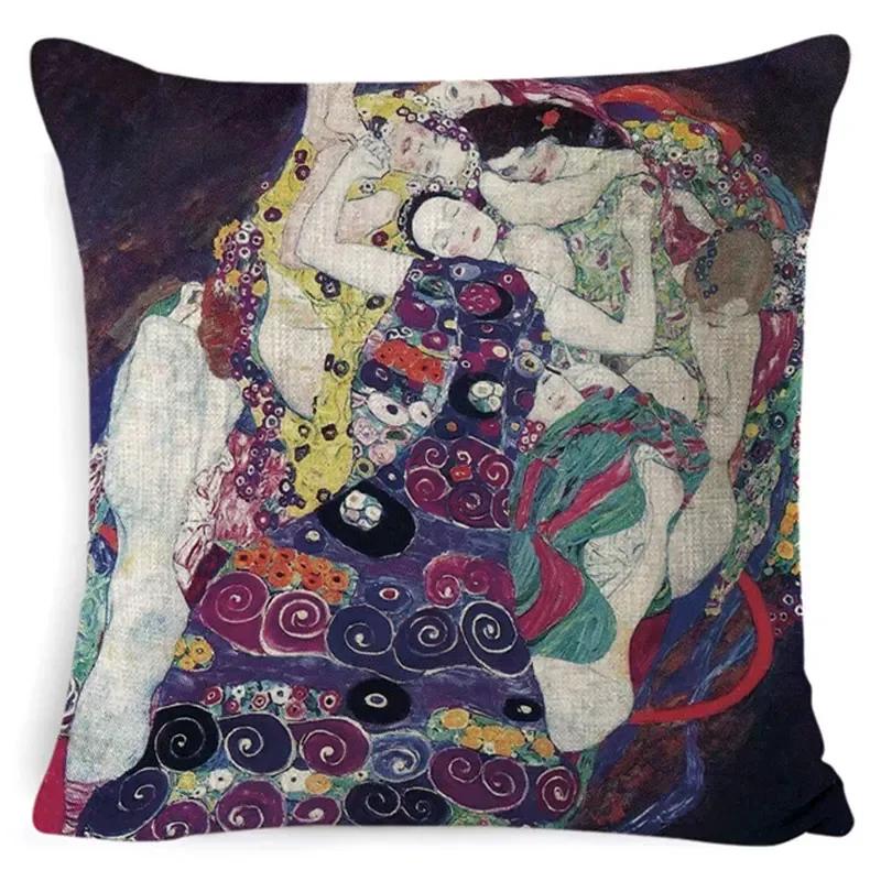 Gustav Klimt Painting Cushion Cover Gold Pattern Print Pillow Cover Throw Pillowcase Decorative For Home S