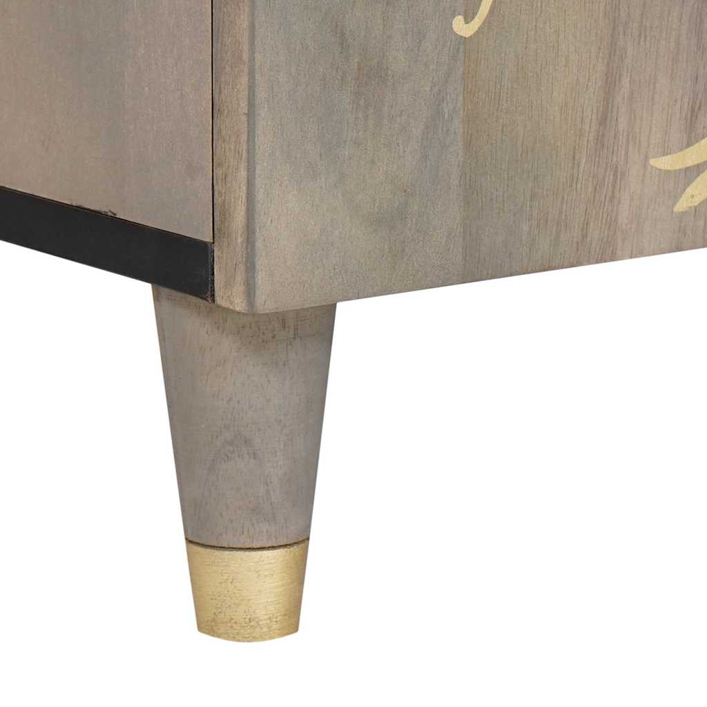 TV Cabinet with Shelf Gray 105 x 33 x 46 cm Solid Mango Wood