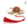 Office Supplies Tassel Flower Crane Folding Fan Shape Book Clip Brass Bookmark Pagination Mark