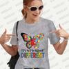 Its Okay To Be Different Autism Butterfly Shirt for Women Butterfly T-shirt Autism Acceptance Tshirt Short Sleeve Graphic Tops