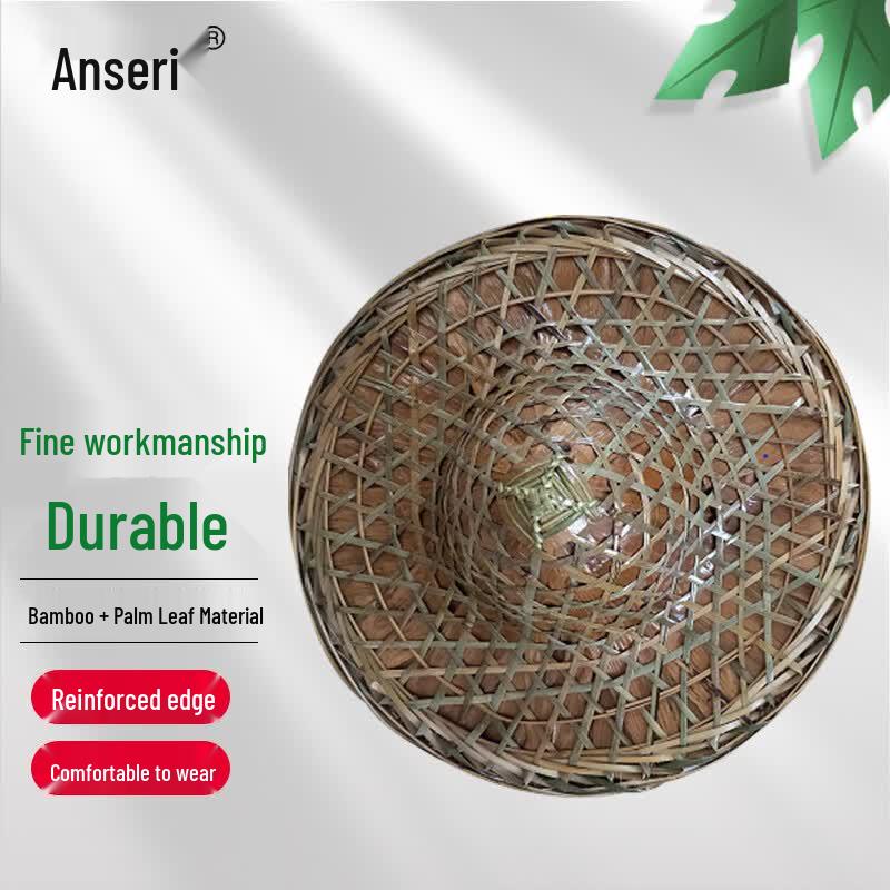 Ansairui Wide Brim Bamboo Conical Hat