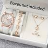 5 Stück/Set Nischenmode Vielseitig Stahlarmband Uhr Ohrstecker Halskette Armband Ring Set Ohne Geschenkbox