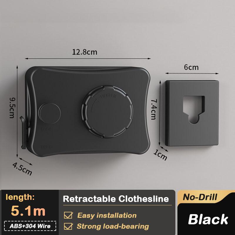 Bathroom Accessories Storage Hanger Retractable Clothesline Wall Mounted Invisible Adjustable Laundry Line Clothes Drying Rack