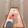 Abstract Floral Runner Rug Modern Art Inspired Non-Slip Hallway Floormat Boho Style Daily Home Decoration Carpet for Living Room