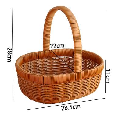 Woven-Style Handheld Picnic & Storage Basket