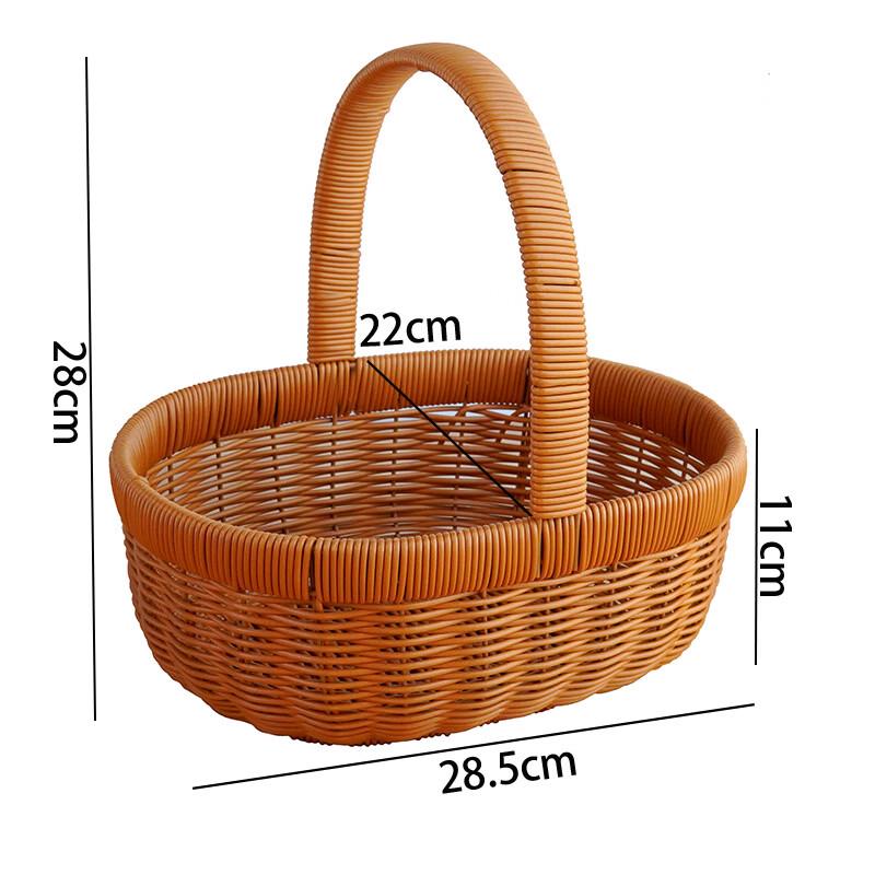 Woven-Style Handheld Picnic & Storage Basket