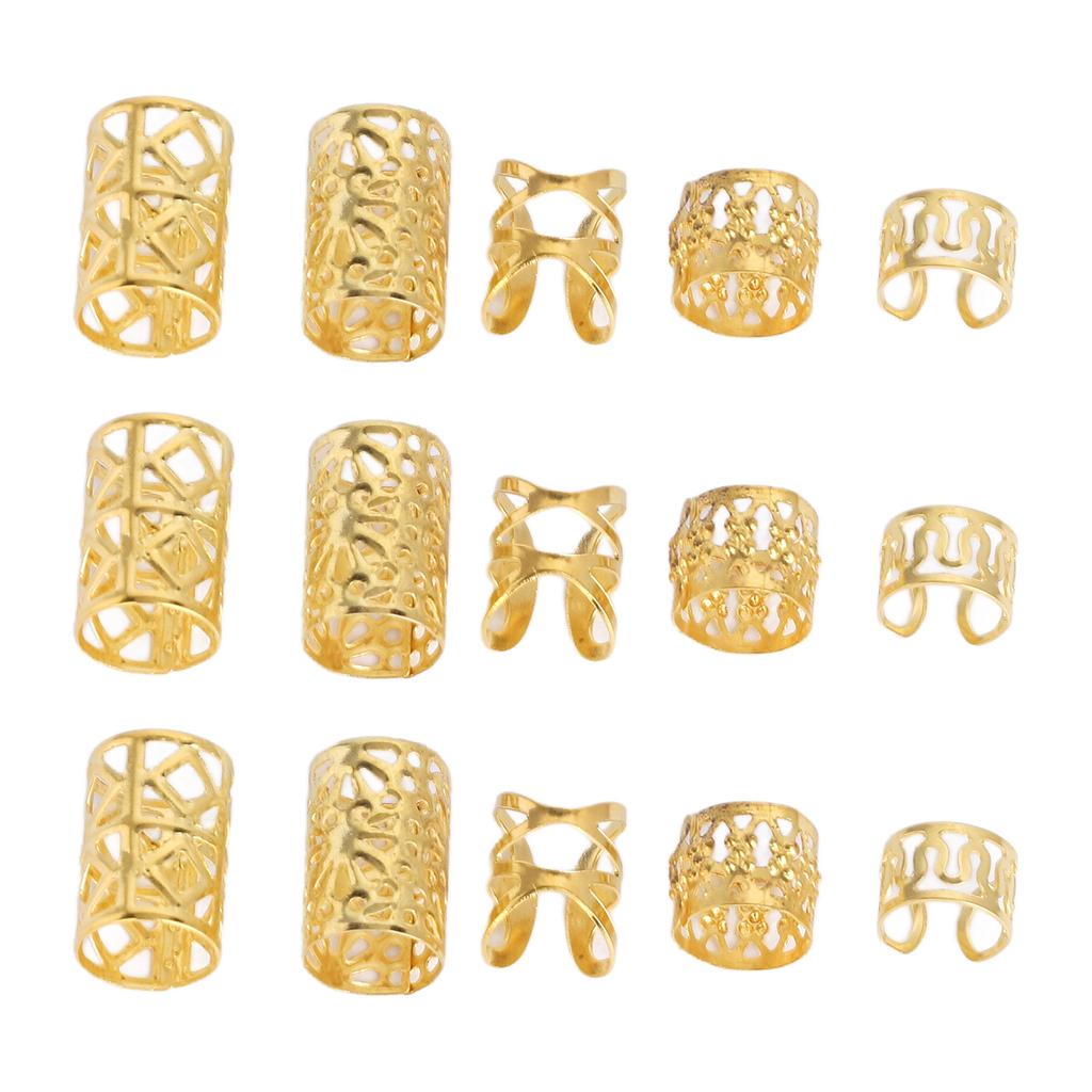 200Pcs Hair Dreadlocks Beads Flexible Alloy Exquisite Fashionable Hair Decorations Rings for Wedding Party
