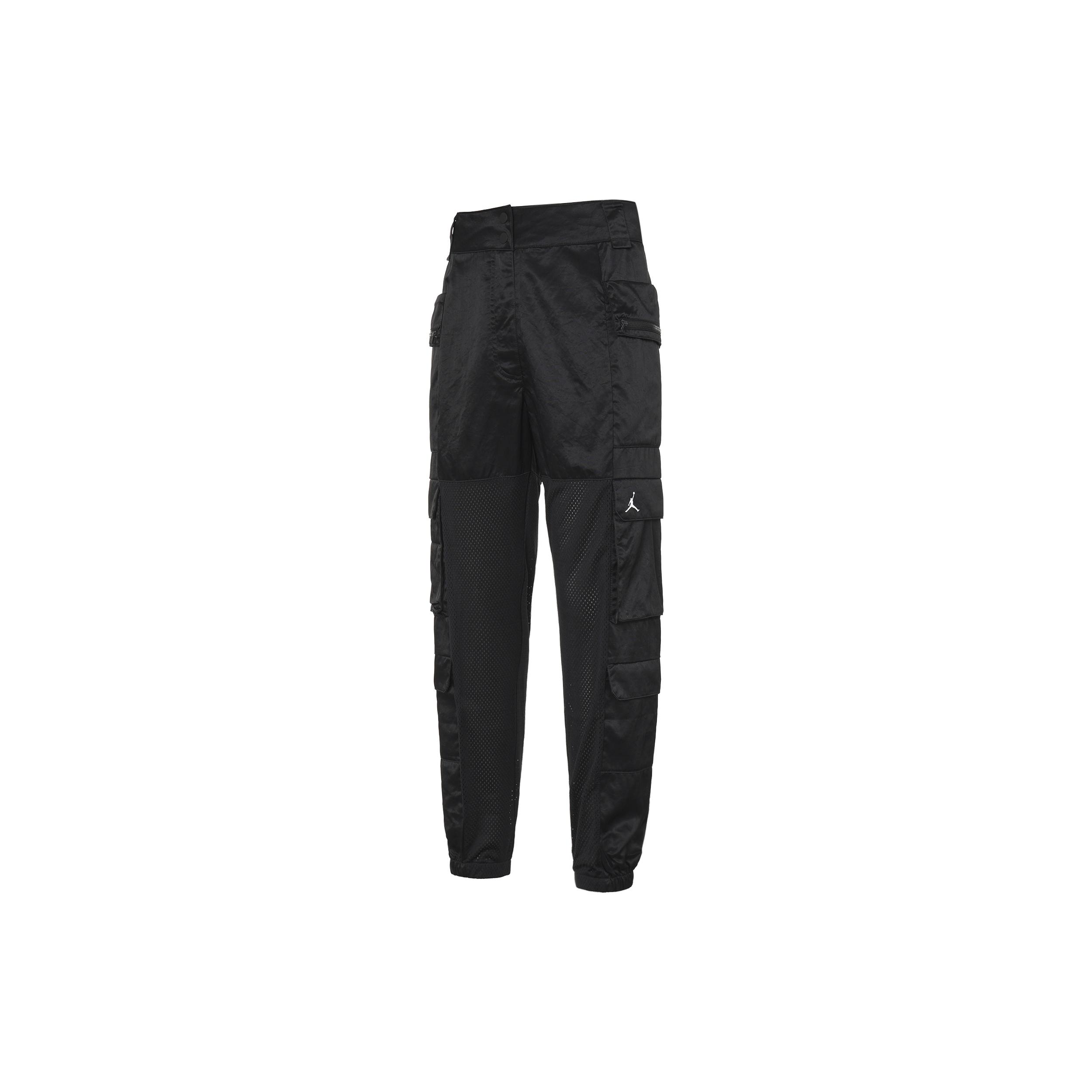 (WMNS) Air Jordan Heatwave Utility Contrasting Colors Multiple Pockets Mesh Casual Long Pants/Trousers Black Women s DD0281-010 L