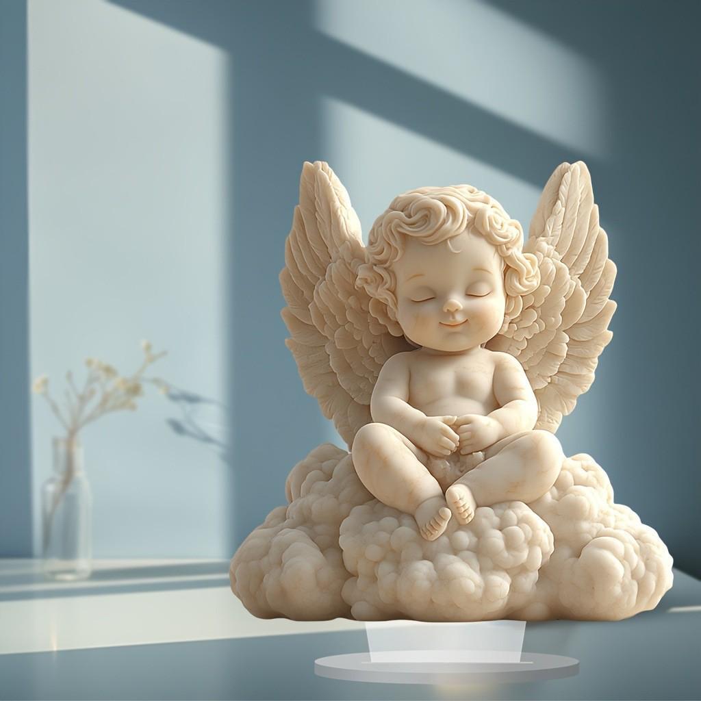 Porcelain Angel Doll Acrylic Statue: Home and Bedroom Decor Ornament