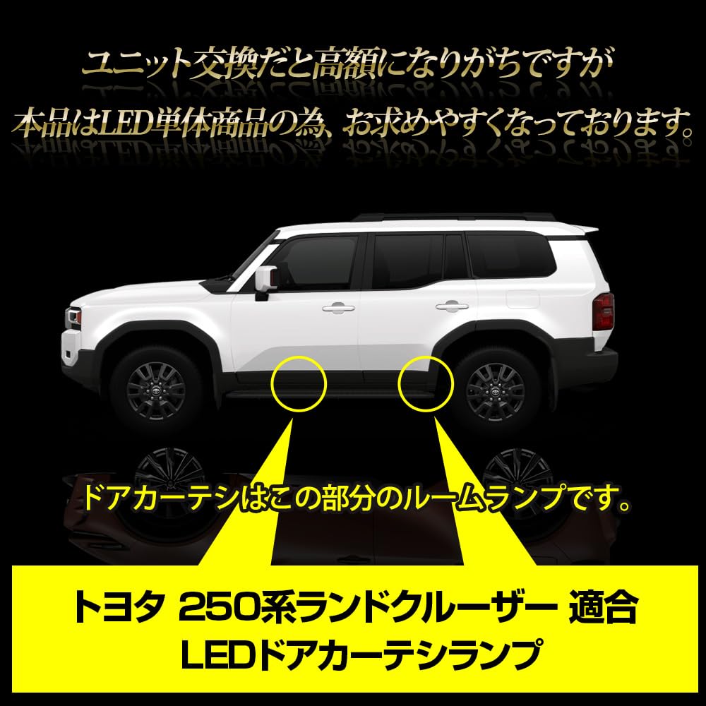 YOURS Door Courtesy Lamps Set for 250 Series Land Cruiser Door Courtesy Room Genuine LED Interior LAND CRUISER Land Cruiser Custom Accessory M (Yours)