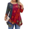 Womens Plus Size 3/4 Sleeve Shirts  Round Neck Tunic Tops Basic Loose Fit Tee Tops L-5XL