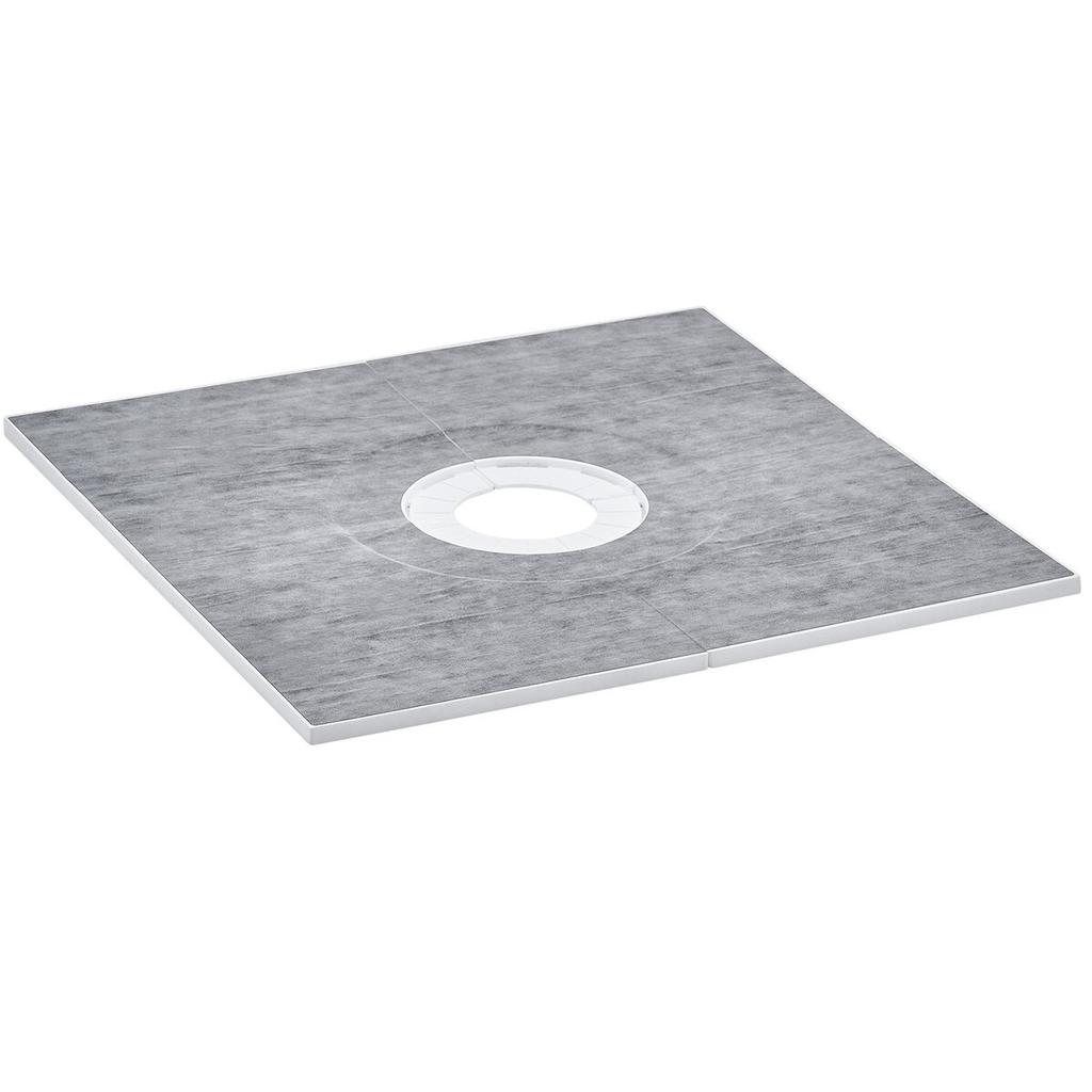 Shower Curb Kit, 914x914mm Shower Pan Kit with 160mm Central Drain, Lightweight EPS Shower Installation Kits with 2 Waterproof Cloths, Shower Pan