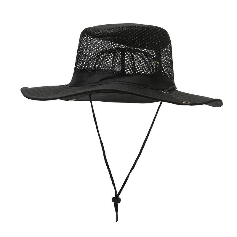 Casquette d'été large pour hommes et femmes, protection solaire UV pour la plage, pliable, à bords retroussés, style pêcheur, maille respirante, chapeau de soleil pour sport de plein air, pêche A5