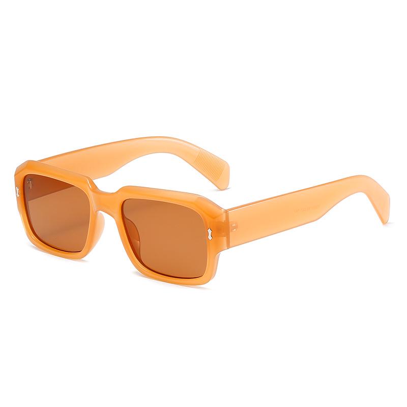 Minimalist Retro Jelly Color Polygon Sunglasses with Small Frames