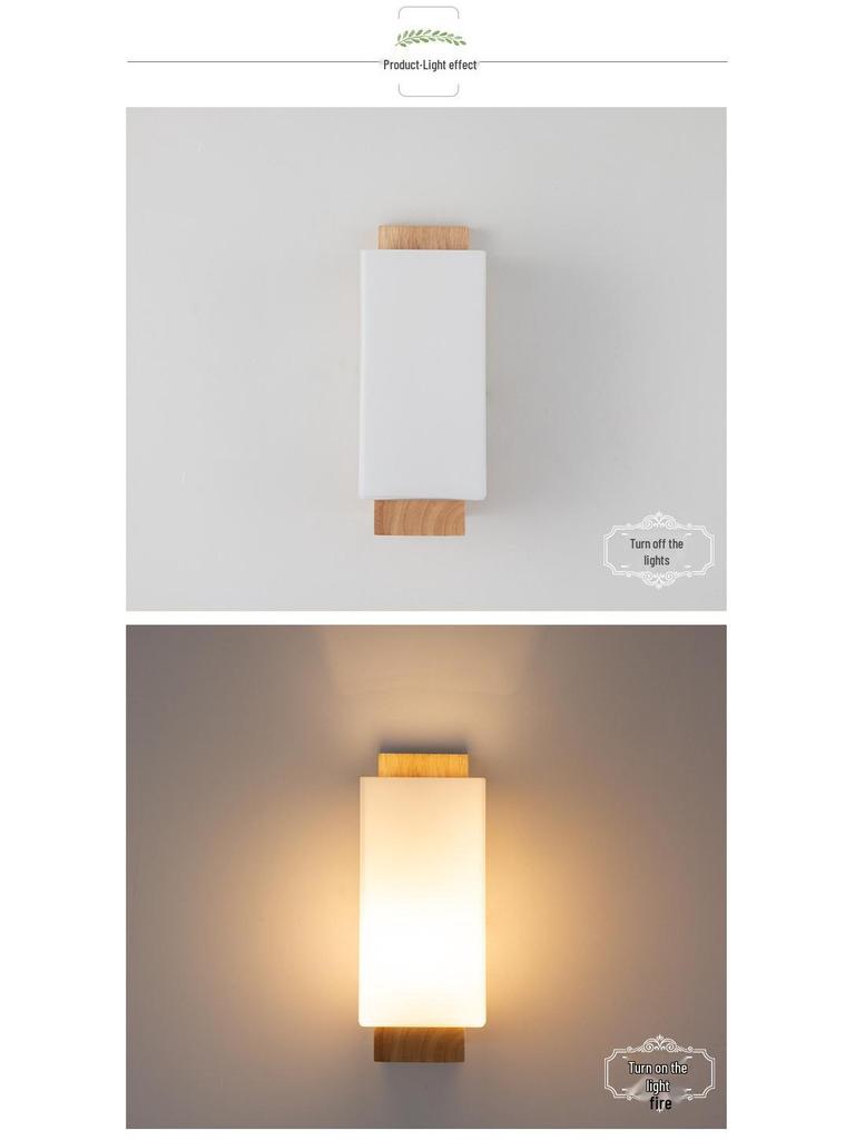 Modern Minimalist LED Wood Wall Lamp for Bedroom, Living Room, Corridor, Staircase, or Balcony