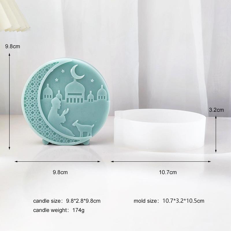 

Сделай сам Форма для ароматерапевтической свечи в стиле мечети в виде полумесяца для Ид аль-Фитр, инструмент для изготовления свечей и мыла Luna, украшение для дома