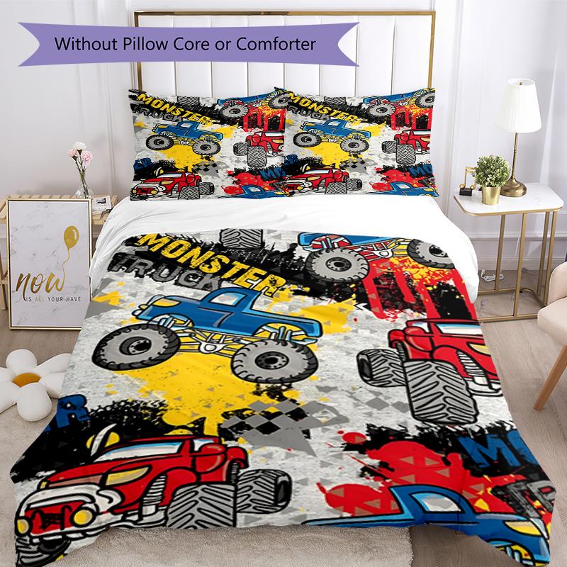 3pcs Truck Bedding Set Duvet Cover Closure Includes 1 Duvet Cover & 2 Pillowcases, Soft and Comfortable for All Seasons.