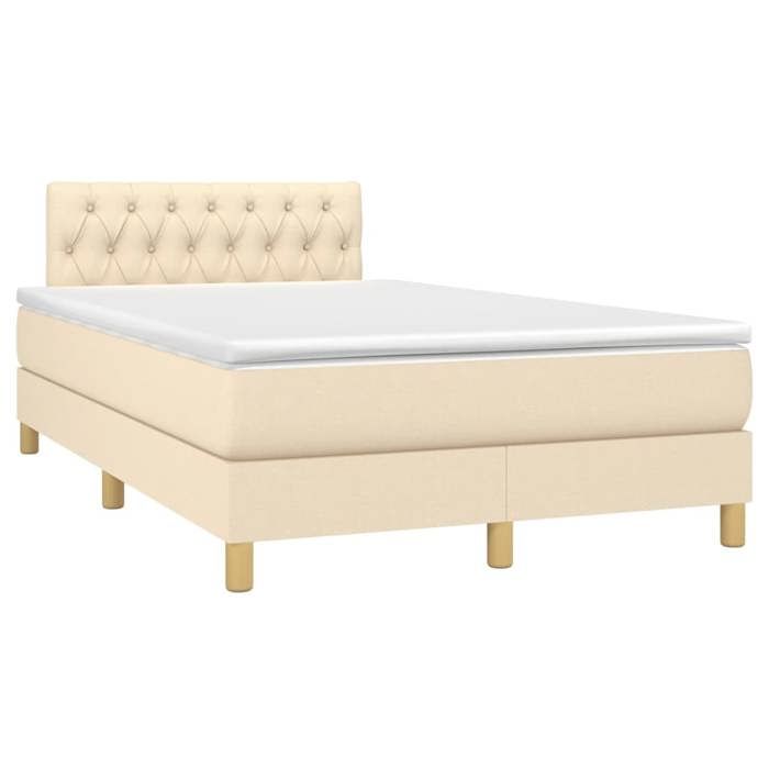 Maison Exclusive - Sommier à lattes de lit avec matelas Crème 120x200 cm Tissu