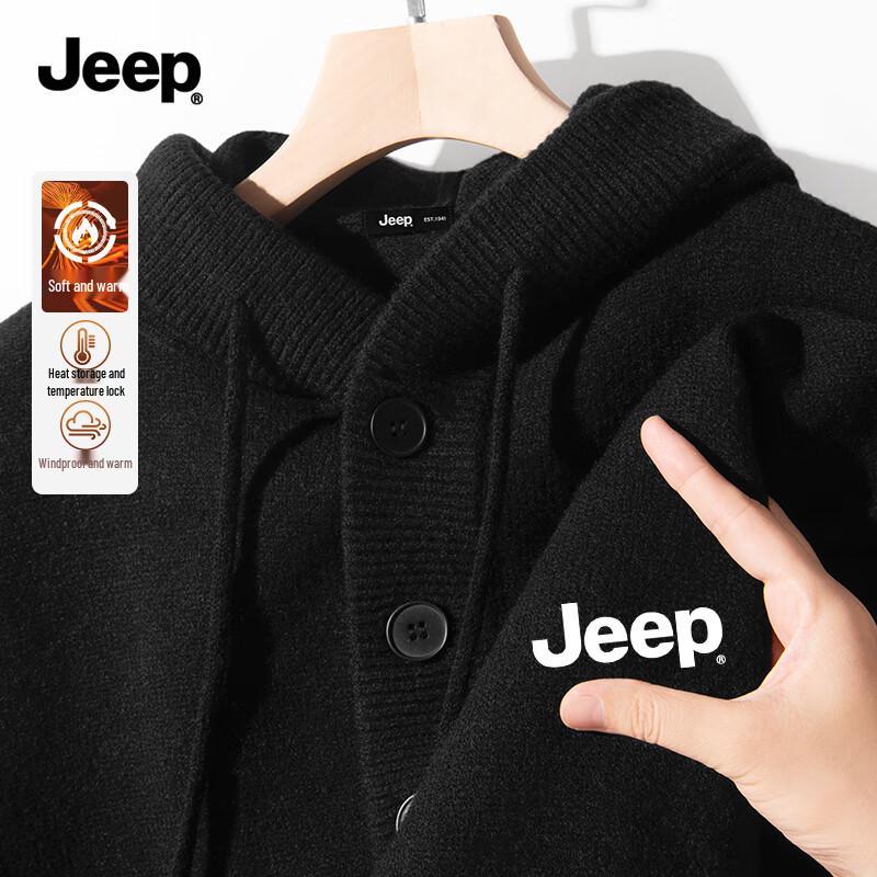 JEEP Men s Casual Hooded Pullover Sweater L