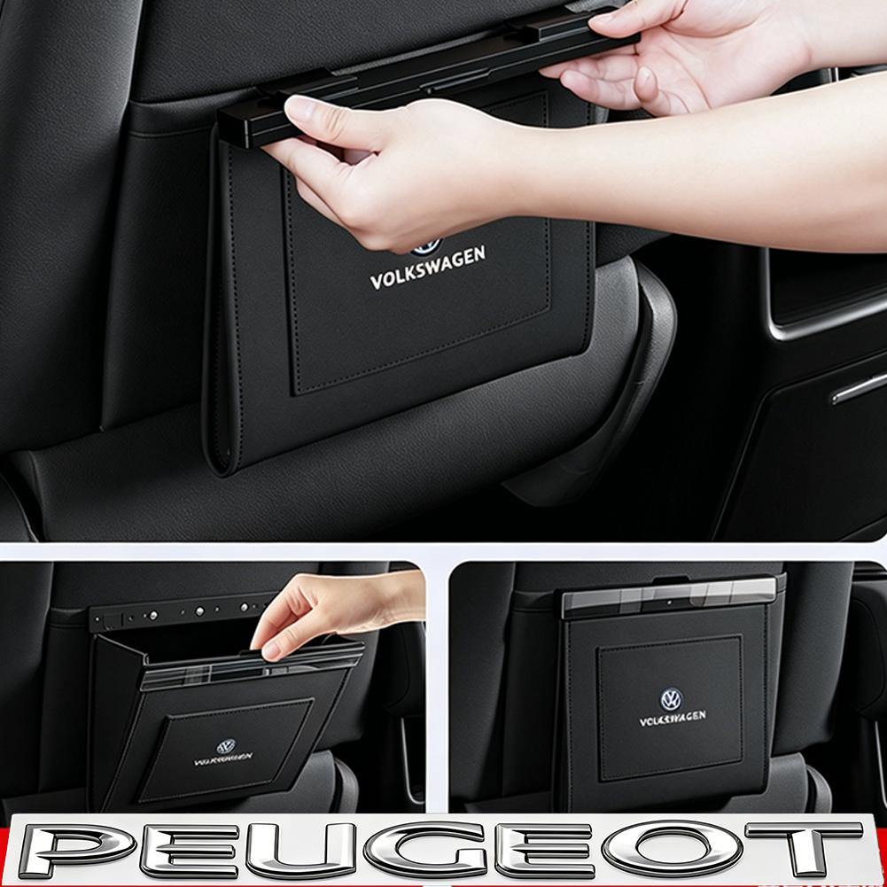 Car Collapsible Trash Bag Auto Backseat Garbage Accessories For VW Golf T‑Roc Tiguan Polo Passat T‑Cross Taigo ID.4 ID.7 Atlas