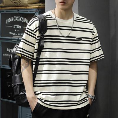 2024 Men's Plus Size Striped Short Sleeve Sailor T-shirt - American Casual