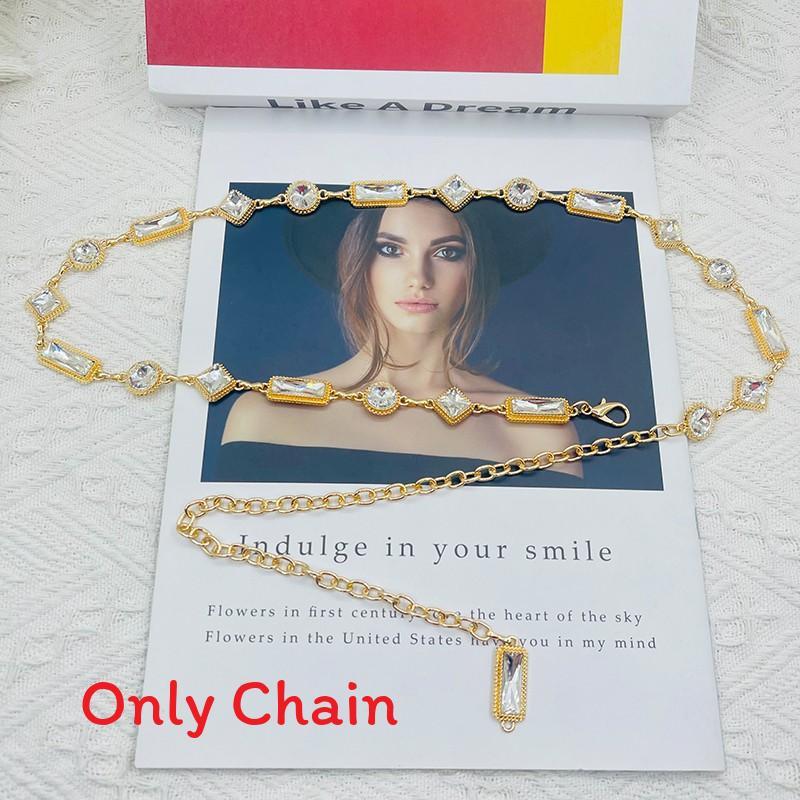 Punk Water Drilled Waist Chain For Women With Chain Link Decor For Summer Fashion