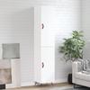 VidaXL Buffet haut Blanc brillant 34,5x34x180 cm Bois d'ingénierie 3198763