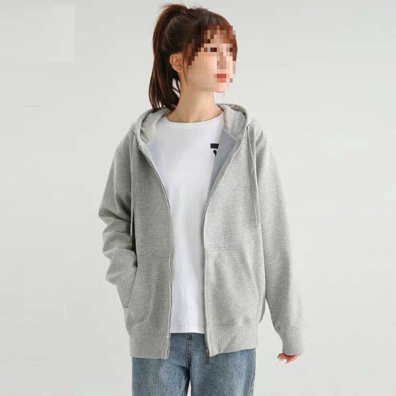 Худи-ветровка в корейском стиле 2025: Повседневная свободная короткая куртка для девушек - Весна, Лето, Осень XS серый