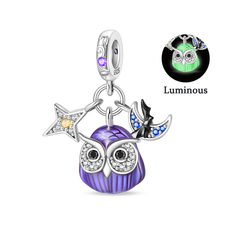 100% Copper Luminous Skeleton Ghost Clown Halloween Series Charms Beads Fit Pan Style 3Mm Diy Fine Jewelry Making