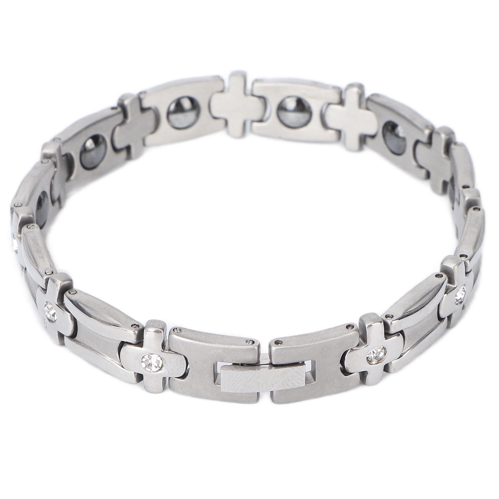 

Магнитный терапевтический браслет из титановой стали, артрит, боль, усталость, снятие магнитного браслета, серебро