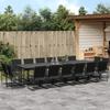 VidaXL 17 Pcs Garden Dining Set Black Textilene, Outdoor Dining Set, Garden Dining Furniture, Table and 3295127