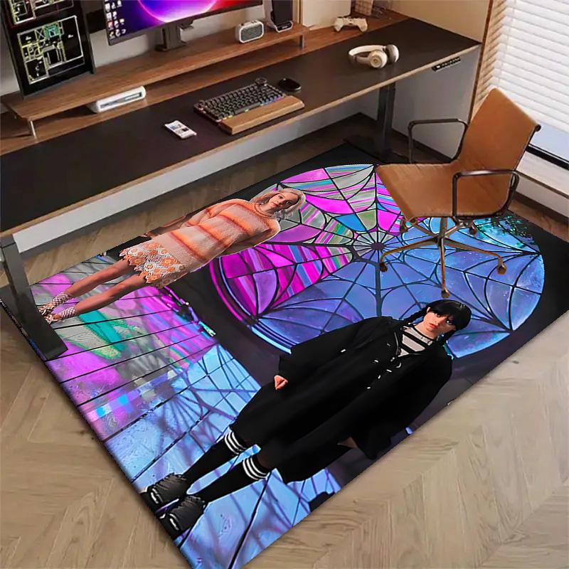 1pc Addams Family Wednesday5 Design Printed Area Rug Carpet for Bedroom Living Room Home Decor Rugs Mat Non Slip Mat Rug for Bedside