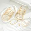 15pcs Bohemian Punk Heart Flower Bracelets Set for Women Elegant Minimalist Geometric Pattern Design Cuff Bangles Wrist Jewelry