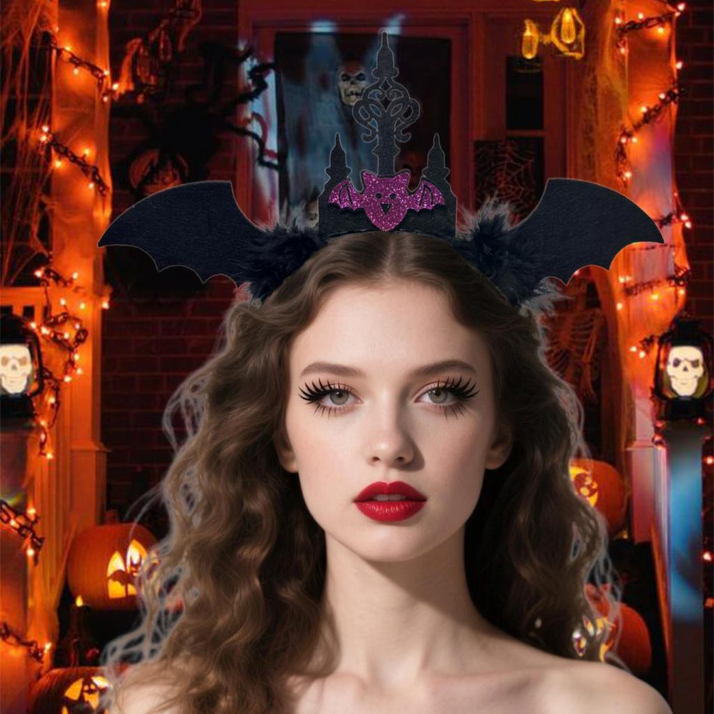 Unique Bat Themed Headband Comfortable Wear Costume Hair Decoration For Children Teens Halloween Carnival Celebrations