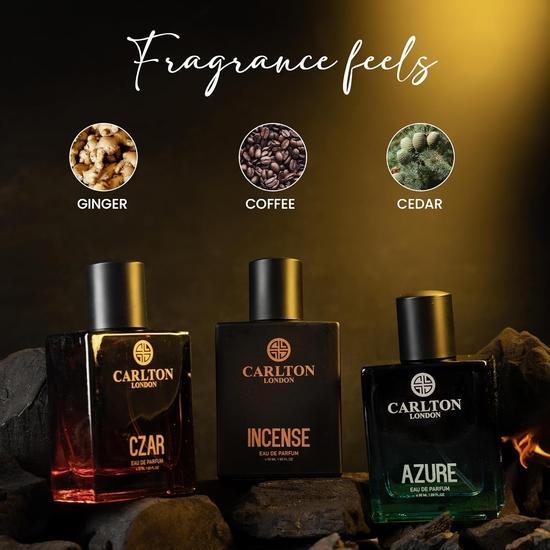 Carlton London Premium Enigma Liquid Perfume Gift Set For Men, Long Lasting Spicy, Woody & Citrusy Fragrances (Set Of 3) 50ml Each Azure