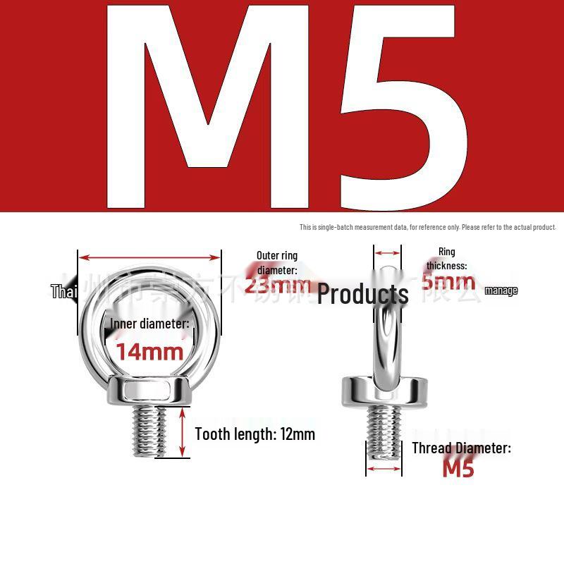 304 Stainless Steel Extended Ring-Shaped Eyebolt Screw Rod
