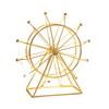 Sky Wheel Ornament with LED Light Rotatable Iron Wire Ferris Wheel Model Metal Figurine Home Office Desktop Decoration