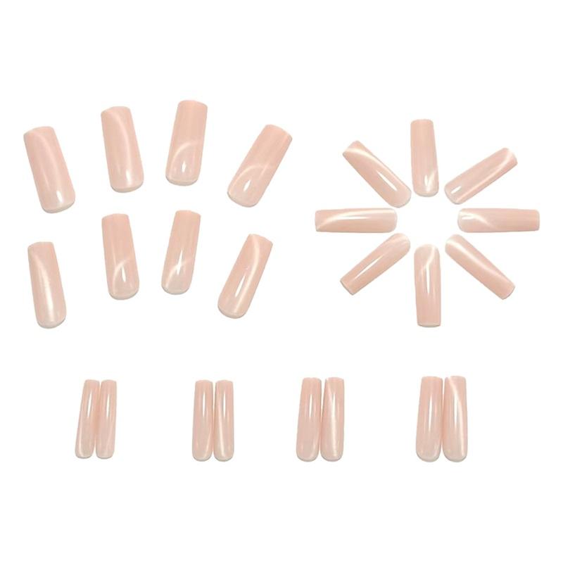Long Pink Cat Eye Wearable Nails European And American Simple Wearable Fake Nails Manicure
