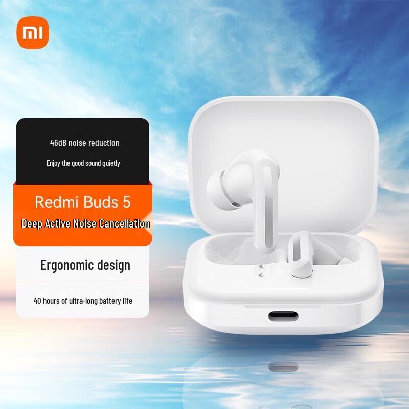 

Xiaomi Redmi Buds 5 True Wireless Noise-Cancelling Earbuds